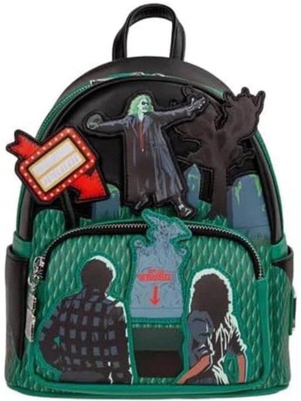 Beetlejuice Glow in the Dark Mini Backpack Lenticular Graveyard Loungefly NWT
